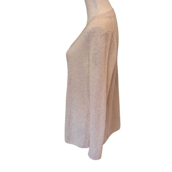White + Warren cashmere pullover sweater side slits in cream M - Picture 3 of 6